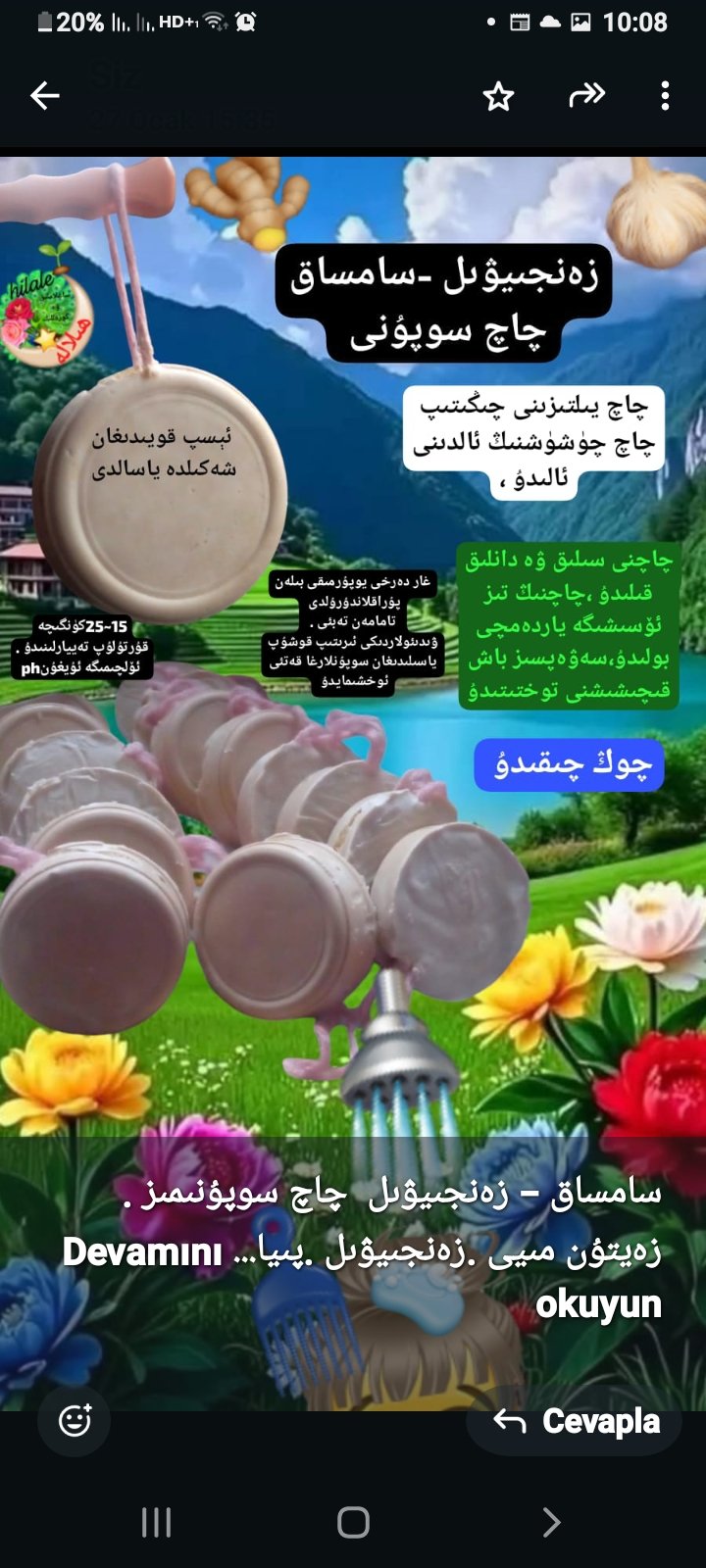 زەنجىيۋىل-سامساق چاچ سوپۇنى